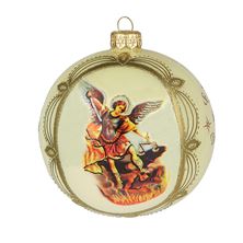 ST. MICHAEL THE ARCHANGEL - HAND PAINTED BLOWN GLASS ORNAMENT